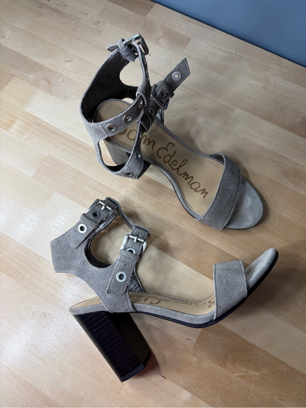 Sam Edelman Enya Suede Ankle Strap Sandal Heels